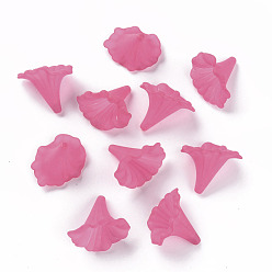 Camellia Transparent Acrylic Beads, Calla Lily, Frosted, Camellia, 40.5x33x35mm, Hole: 1.8mm, about 135pcs/500g