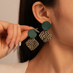 Квадрат Сплав смола болтаться серьги, квадратный, 47x30 мм