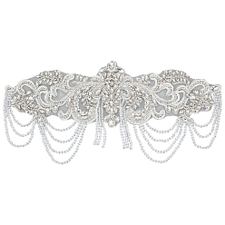 Белый 1нашивки на поликарбонатную ткань с вышивкой, термоприклеиваемые и пришиваемые, аксессуары для костюма, аппликация, цветок, белые, 160x330x5 мм