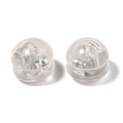 Stainless Steel Color 316 Surgical Stainless Steel Ear Nuts, with TPE Plastic  Findings, Earring Backs, Half Round/Dome, Stainless Steel Color, 4.5x5mm