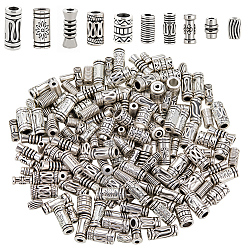 Античное Серебро 2 наборы бусин из сплава в тибетском стиле, колонка, античное серебро, 5~10x3~5 мм, отверстие : 1~3 мм, о 100 шт / комплект