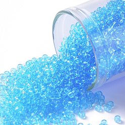 (3) Transparent Aquamarine Круглые бусины toho, японский бисер, (3) прозрачный аквамарин, 11/0, 2.2 мм, отверстие : 0.8 мм, Около 50000 шт / фунт