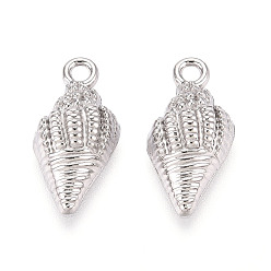 Нержавеющая Сталь Цвет 304 подвески из нержавеющей стали, очарование раковины, цвет нержавеющей стали, 19x9.5x5 мм, отверстие : 1.8 мм