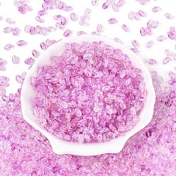 Фиолетовый Прозрачные стеклянные бусины для выпечки, рис, фиолетовые, 7x4~4.5 мм, отверстие : 1 мм, Около 2812 шт / фунт