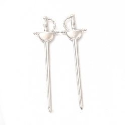 Платина Стойки обшивки сплава большие кулоны, без кадмия, без никеля и без свинца, очарование меча, платина, 84x22.5x5 мм, отверстие : 5x12 мм