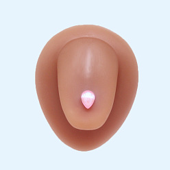 Pink Кольца для языка из нержавеющей стали с эмалью в виде капли для женщин и мужчин, розовые, 16 мм, штифты : 1.6 мм