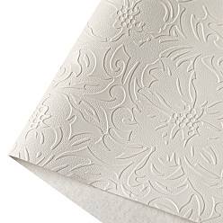 Белый Ткань из искусственной кожи с тиснением цветочного узора, для поделок из кожи, аксессуары для изготовления сумок, белые, 30x135 см