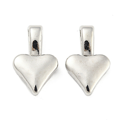 Heart CCB Plastic Pendants, Platiumn, Heart, 15.5x10x5mm, Hole: 5x3mm