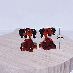 Коричневый Lampwork бисер, собака, коричневые, 20 мм, отверстие : 2 мм