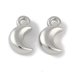 Платина Пластмассовые подвески ccb, Луна прелести, платина, 10x6x4 мм, отверстие : 1.5 мм