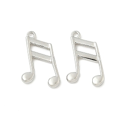 Платина Латунные подвески, прелести музыкальных нот, стойки покрытие, долговечный, без кадмия и без свинца, платина, 14.5x9.5x1.5 мм, отверстие : 1 мм