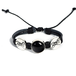 Obsidian Natürlichen Obsidian Armbänder, Herz, 6-1/4~10-1/4 Zoll (16~26 cm)