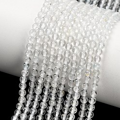 Топаз Бусины из натурального белого топаза, гладкий круглый, 3~3.5 мм, отверстие : 0.6 мм, около 115 шт / нитка, 15.35'' (39 см)