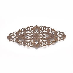 Античная Бронза Латунные филигранные столяры, для самостоятельного создания закладок, цветок, античная бронза, 82x35x0.8 мм