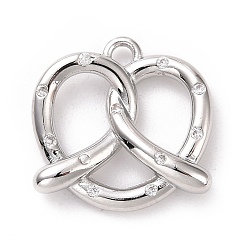 Прозрачный Кулоны из экологически чистой латуни с микропаве и кубическим цирконием, без кадмия и без свинца, долговечный, платина, брезен, прозрачные, 13.5x13.5x3 мм, отверстие : 1.5 мм