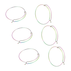 Rainbow Color Placage sous vide PVD réglable 304 fabrication de bracelets extensibles en acier inoxydable, couleur arc en ciel, 2-3/8 pouces (61~62 mm), 8 pcs / boîte
