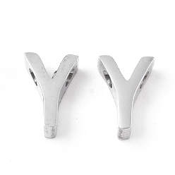 Letter Y Anlaufgeschützt 201 Charms aus Edelstahl, Edelstahl Farbe, letter.y, 8x5x3 mm, Bohrung: 1.6 mm