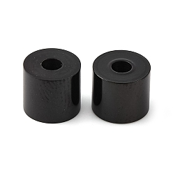 Черный Стойки обшивки латунные бусины, долговечный, cloumn, чёрные, 7x6 мм, отверстие : 2 мм