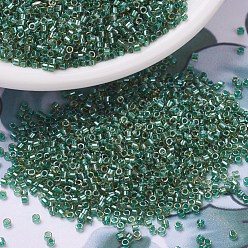 (DB0917) Sparkling Turquoise Green Lined Topaz MIYUKI Delica Beads, Cylinder, Japanese Seed Beads, 11/0, (DB0917) Sparkling Turquoise Green Lined Topaz, 1.3x1.6mm, Hole: 0.8mm, about 2000pcs/bottle, 10g/bottle