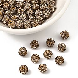 Лайм Pave disco бусины, Бусины со стразами, полимерная глина , класс А, круглые, желто-зеленые, С. 12 (1.8~1.9 мм), 8 мм, отверстие : 1 мм