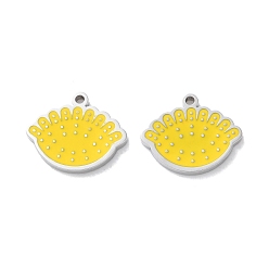 Нержавеющая Сталь Цвет 304 из нержавеющей стали шармы эмали, очарование глаз, цвет нержавеющей стали, 11x13x1.5 мм, отверстие : 1 мм