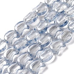 Аква Стеклянные бусины с гальваническим покрытием , с покрытием AB цвета, форма кошки, вода, 10.5x8x5 мм, отверстие : 1.1 мм, около 65 шт / нитка, 25.20'' (64 см)