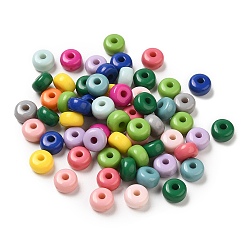 Couleur Mélangete Perles acryliques opaques, plat rond, couleur mixte, 7x4mm, trou: 1.6 mm environ3360 pcs / 500 g