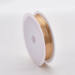 Light Gold Round Copper Jewelry Wire, Long-Lasting Plated, Light Gold, 24 Gauge, 0.5mm, about 20.34 Feet(6.2m)/roll