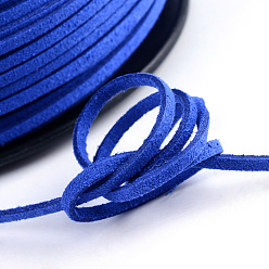 Blue Faux Suede Cords, Faux Suede Lace, Blue, 1/8 inch(3mm)x1.5mm, about 100yards/roll(91.44m/roll), 300 feet/roll
