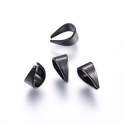 Electrophoresis Black 304 Stainless Steel Snap On Bails Ion Plating(IP), Electrophoresis Black, 6x4x3mm, Inner: 5x3mm