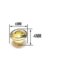 Золотой Латунные втулки, для изготовления пакетов, плоско-круглые, золотые, 6x4 мм, отверстие : 3 мм