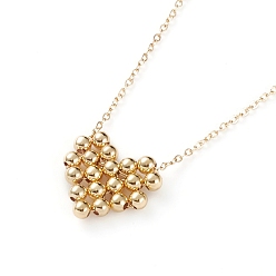 Real 18K Gold Plated Brass Pendant Necklaces, with Cable Chains and Spring Ring Clasps, Heart, Real 18k Gold Plated, 17.12 inch(43.5cm)