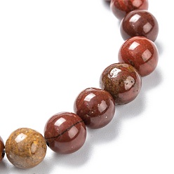 Красный Агат Браслеты из натурального сердолика стрейч из бисера, круглые, внутренний диаметр: 2-1/8 дюйм (5.5 см), бусины : 8~9 мм
