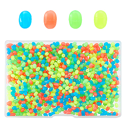 Color mezclado 1000 piezas de perlas de silicona, oval, cuentas focales, color mezclado, 5x3 mm, agujero: 1 mm