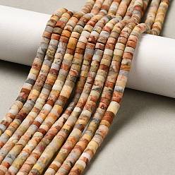 Сумасшедший Агат Природные сумасшедший агат бисер нитей, матовые, дисковые бусы, Heishi бусы, 4.5x2.5 мм, отверстие : 1 мм, около 156~157 шт / нитка, 14.76~14.96 (37.5~38 см)