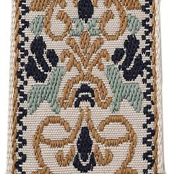 Папайя Оранжевый Двухсторонняя полиэстеровая лента с цветочным узором в этническом стиле, плоская жаккардовая лента, тирольская лента, papayawhip, 2 дюйм (50 мм)