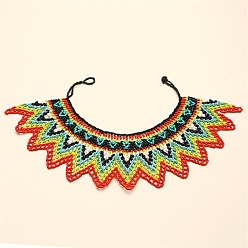 Разноцветный Ожерелья-чокеры с кисточками из стеклянных бус в этническом стиле для женщин, красочный, 15.55 дюйм (39.5 см)