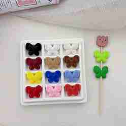 (52) Непрозрачная лаванда Непрозрачные акриловые бусины, бабочка, разноцветные, 19x22.9x5.8 мм, отверстие : 2.3 мм, Около 400 шт / 500 г