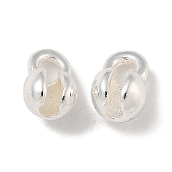 Посеребрённый Латунь прелести, круглые, 925 серебро покрытием, 5x4 мм, отверстие : 1.4 мм