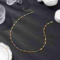 Золотой 304 из нержавеющей стали ромб ссылку цепи ожерелья, золотые, 17.09 дюйм (43.4 см)