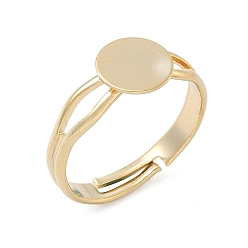 Настоящее золото 24K Регулируемое латунное кольцо-подкладку, плоские круглые подносы с основанием в виде кольца для пальцев, стойки покрытие, долговечный, без свинца и без кадмия, реальный 24 k позолоченный, лоток : 8 мм, 3 мм, внутренний диаметр: 17 мм