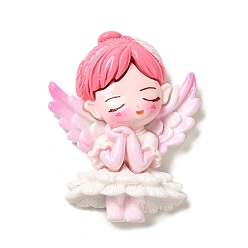 Белый Дым Непрозрачная смола декодирует кабошоны, ангел, серый, 57x44x11 мм