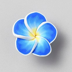 Озёрно--синий Бусины из полимерной глины , цветок, Плут синий, 9~10.5x19~20.5x19~20.5 мм, отверстие : 1 мм