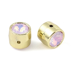 Rose Rack Plating Alloy Beads, with Rhinestone, Tube, Rose, 11x11mm, Hole: 1.6mm