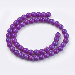 Purple Synthetic Turquoise Beads Strands, Dyed, Round, Purple, 8mm, Hole: 1mm, about 50pcs/strand, 15.35 inch