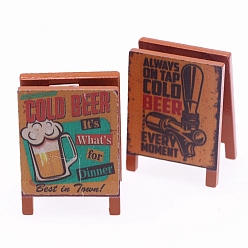 Drink Миниатюрный деревянный знак кукольного домика со старинным украшением на доске, для чая, кофе, и сцена еды, пить, 38x26x52 мм