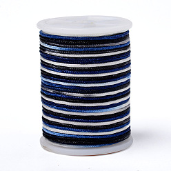 Разноцветный Сегментная окрашенная полиэфирная нить, плетеный шнур, красочный, 1 мм, около 7.65 ярдов (7 м) / рулон