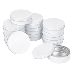 White Aluminum Can, with Screw-thread, Round, White, 8.6x2.9cm, Inner Diameter: 8cm, 12pcs/set