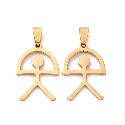 Настоящее золото 18K 201 подвески из нержавеющей стали, шарм в форме индалло, ионное покрытие (ip), реальный 18 k позолоченный, 27.5x19.5x2 мм, отверстие : 8.5x4.5 мм