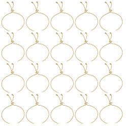 Настоящее золото 18K 50шт. стойка, покрытие, латунь, изготовление браслетов-цепей, с кристально горный хрусталь, долговечный, изготовление браслетов-слайдеров, без кадмия и без свинца, реальный 18 k позолоченный, длина одной цепи: около 115~120 мм